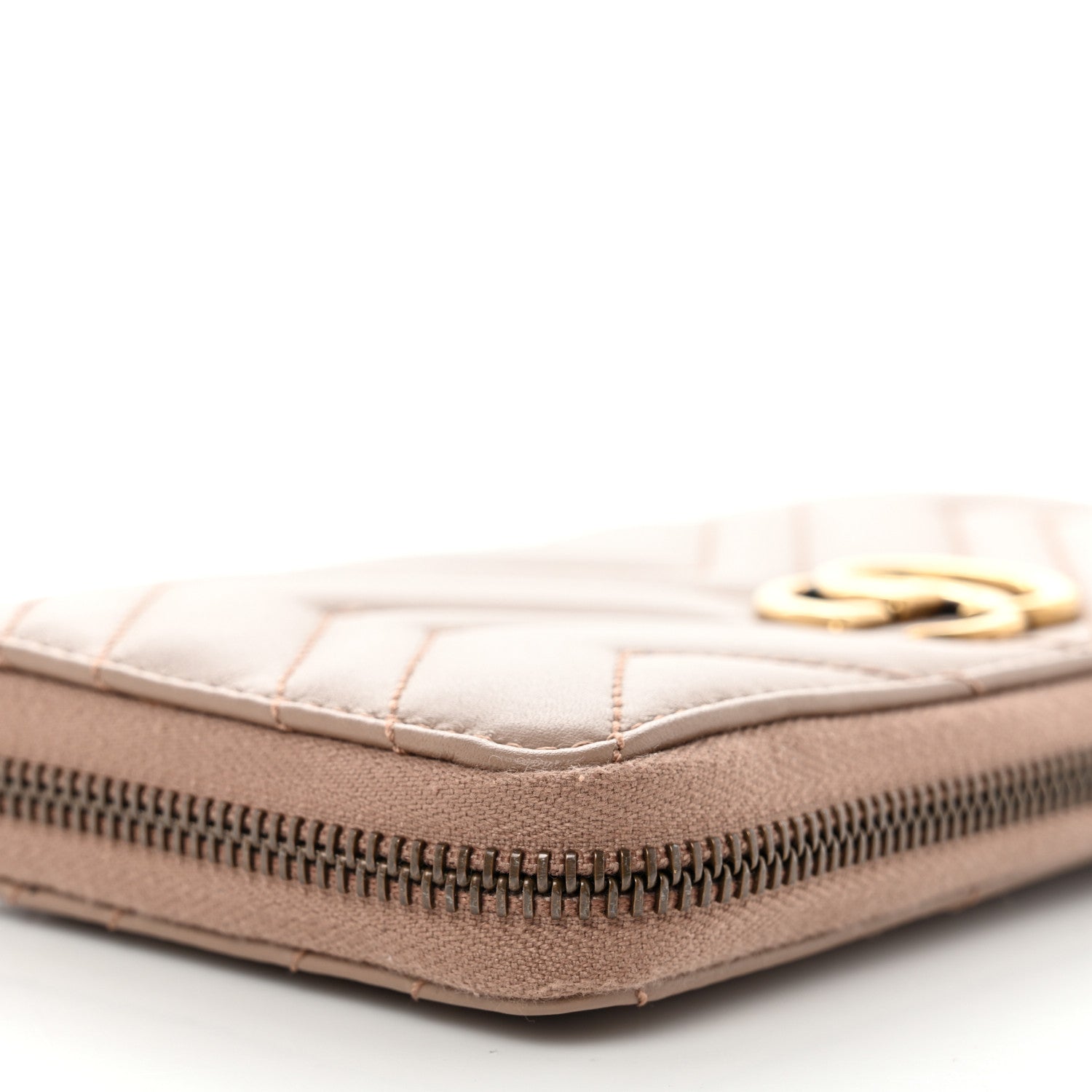 Gucci Calfskin Matelasse GG Marmont Zip Around Wallet Porcelain Rose 8 of 9