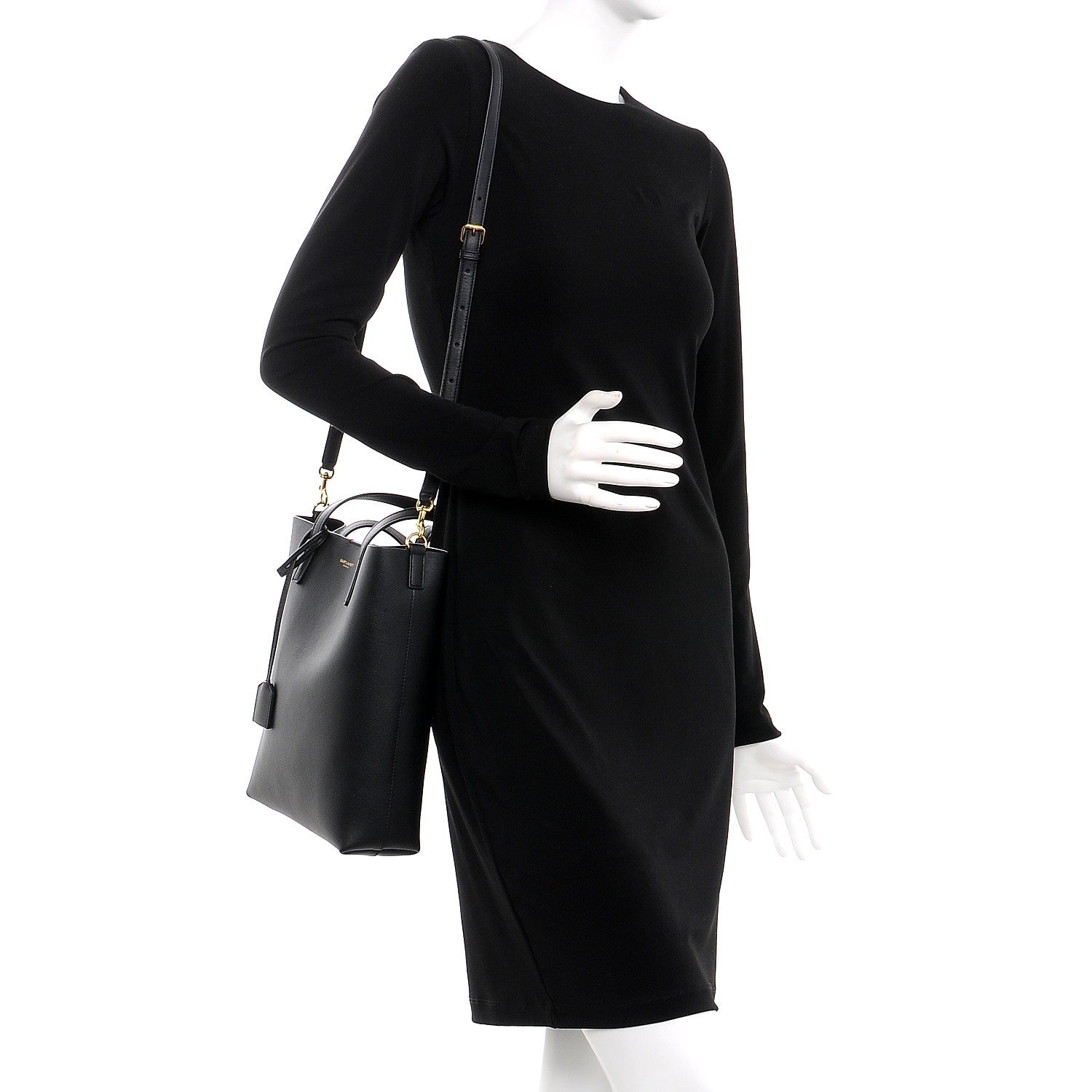 Saint Laurent Calfskin Toy Shopping Tote Black 2 of 6