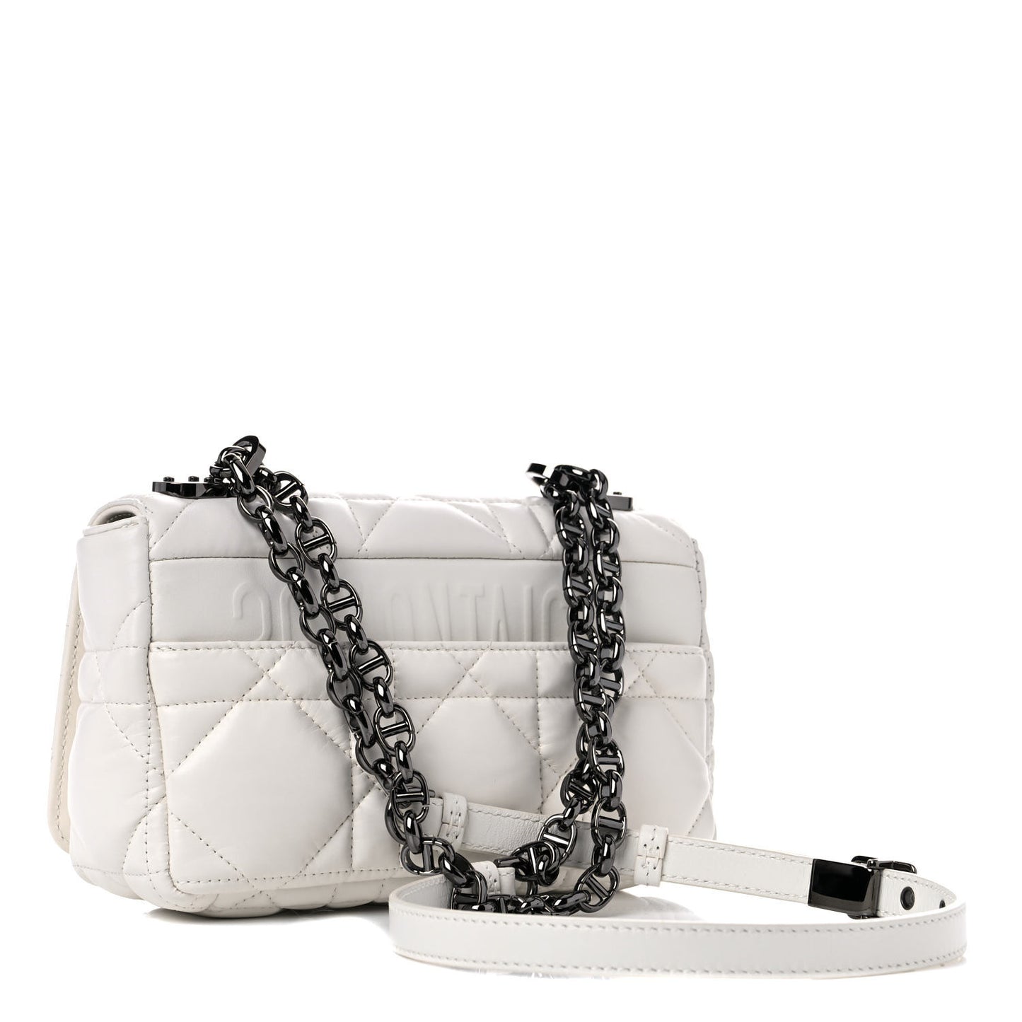 Lambskin Cannage Small Caro Bag Ivory
