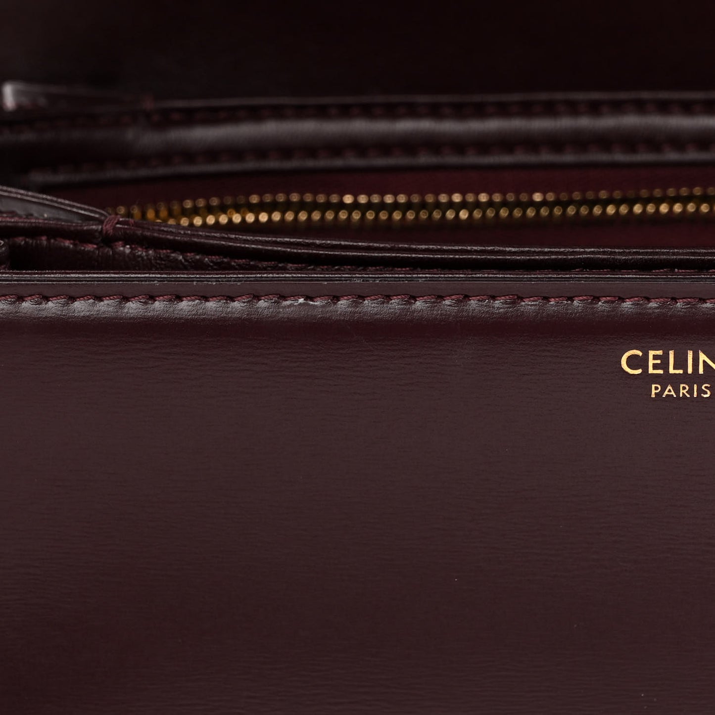Shiny Calfskin Medium Triomphe Burgundy