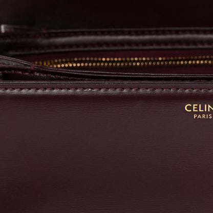 Celine Shiny Calfskin Medium Triomphe Burgundy 13 of 14