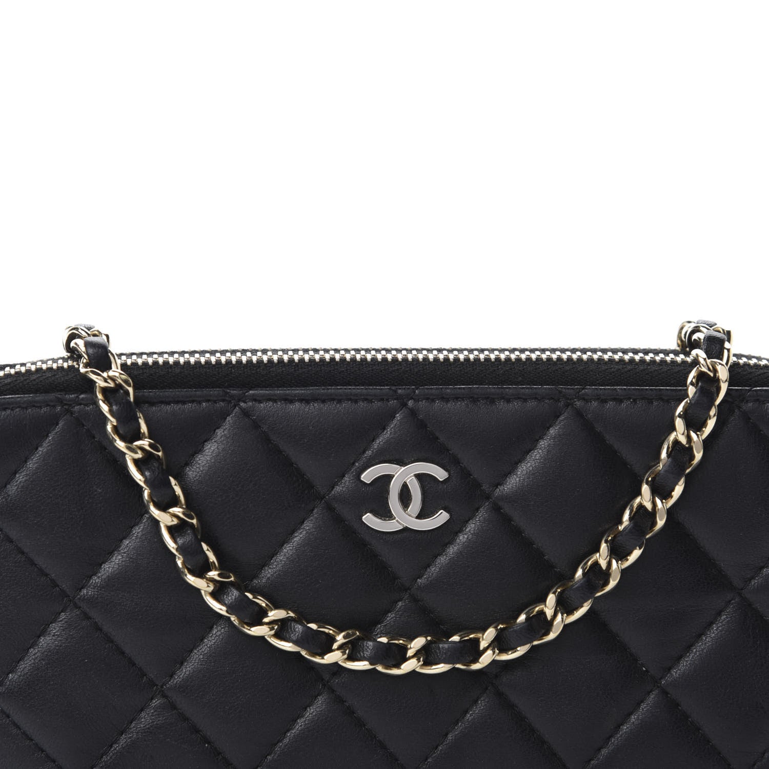 Chanel Lambskin Quilted Small Clutch With Chain Black 11 of 11