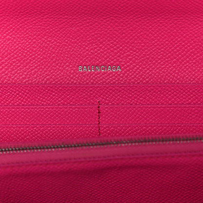 Balenciaga Pebbled Calfskin Everyday Continental Wallet on Chain Acid Pink 6 of 15