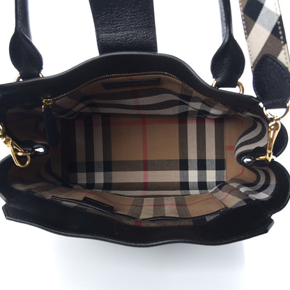 Burberry Soft Grain Calfskin Medium Buckle Tote Black 7 of 10