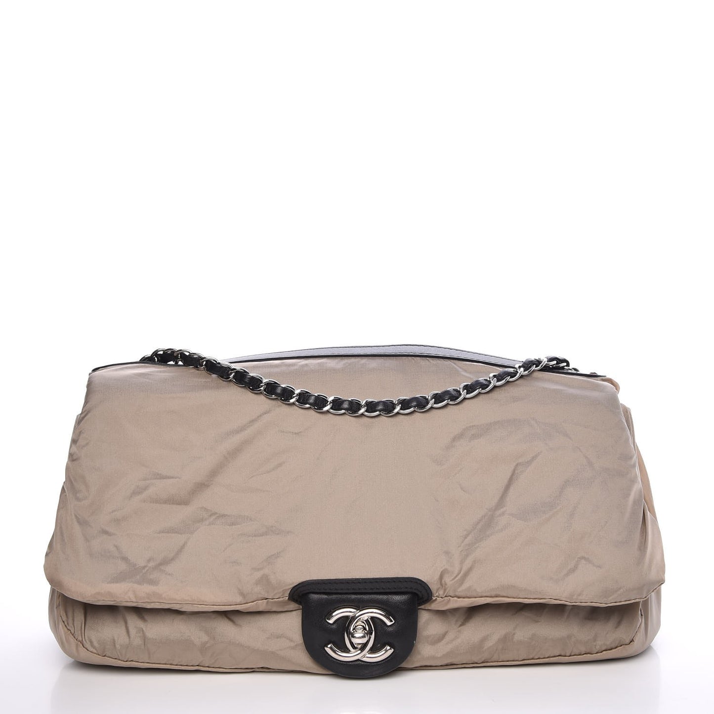 Lambskin Quilted Jumbo Coco Rain Flap Black