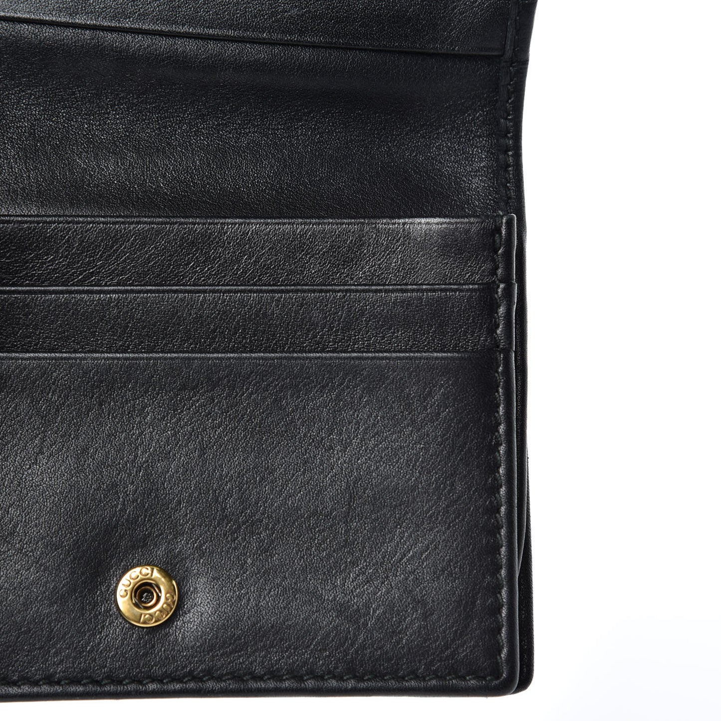 Calfskin Matelasse GG Marmont Card Case Black