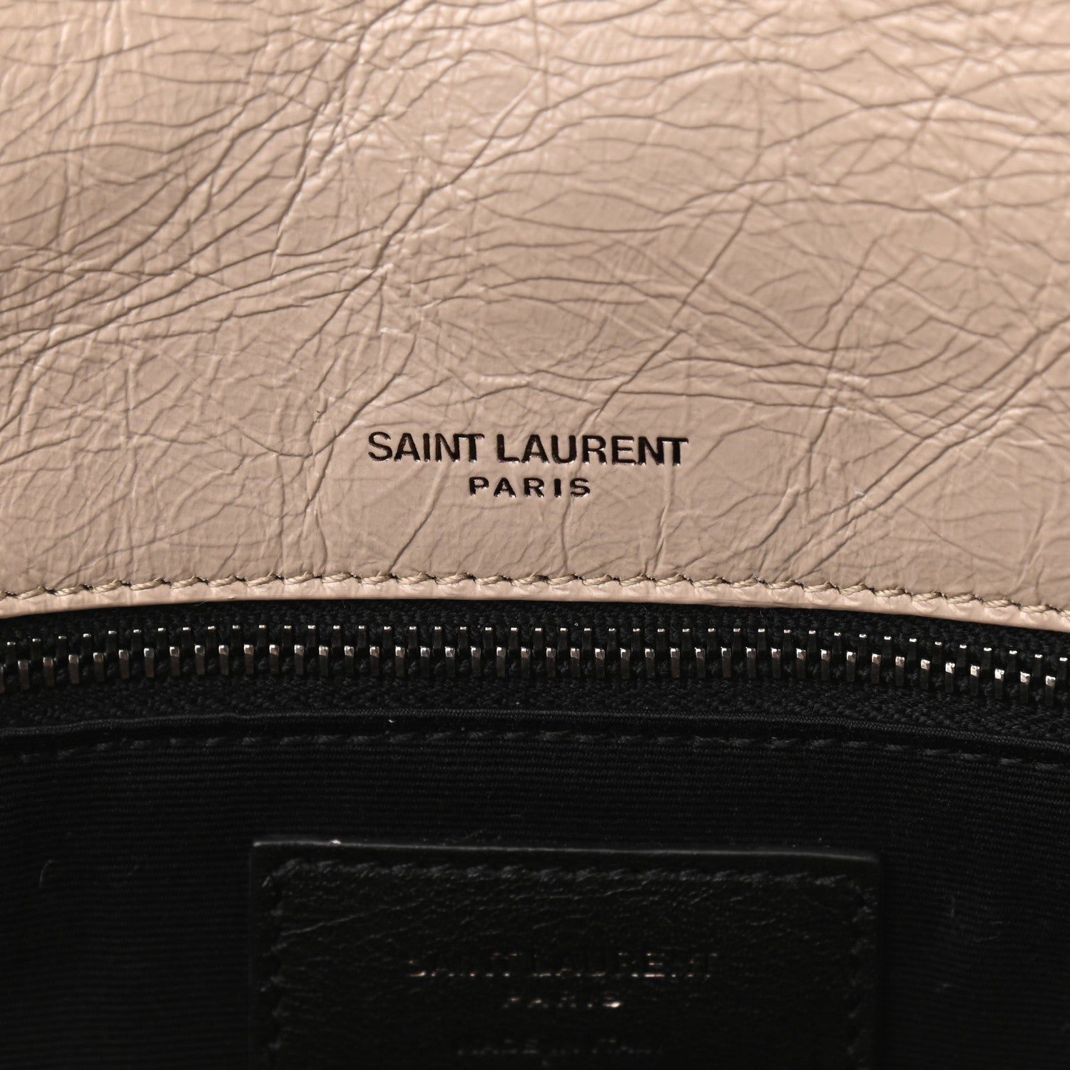 Saint Laurent Crinkled Calfskin Matelasse Monogram Medium Niki Chain Satchel Light Natural 6 of 11
