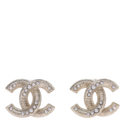 Chanel Pearl CC Earrings Gold 1 of 5