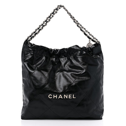 Chanel Shiny Calfskin Quilted Chanel 22 Black 3 of 10