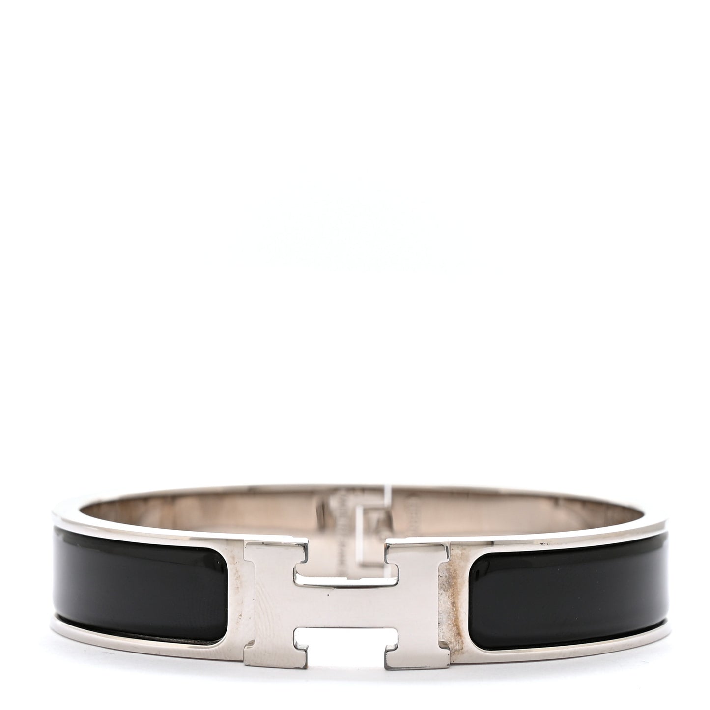 Enamel Narrow Clic Clac H Bracelet PM Black