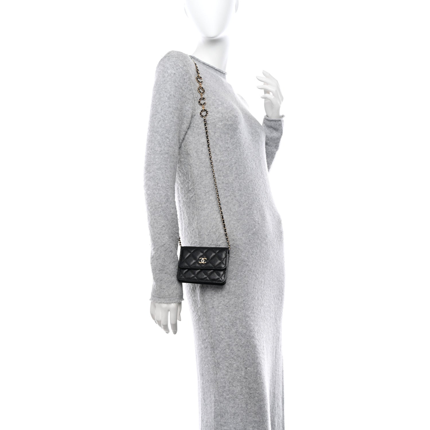 Chanel Caviar Quilted Miss Coco Clutch With Chain Black 2 of 12