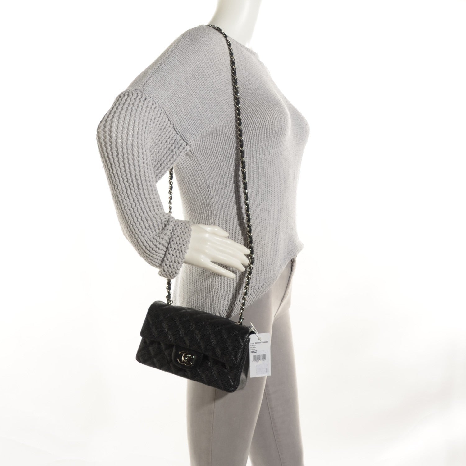Chanel Caviar Quilted Mini Rectangular Flap Black 2 of 8