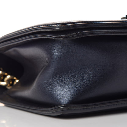 Chanel Lambskin Embossed Medium Boy Cube Flap Navy 10 of 11