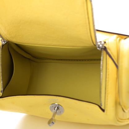 Hermes Ostrich Mini Lindy 20 Jaune Citron 4 of 4