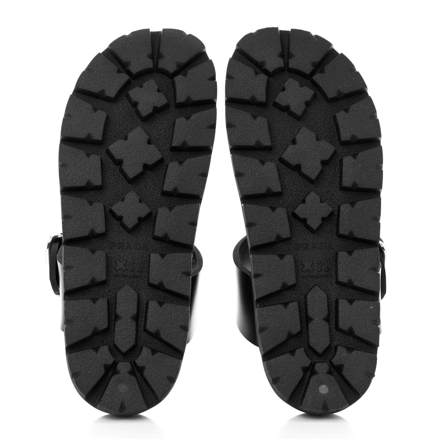 EVA Rubber Buckled Lug Sole 20mm Thong Sandals 37 Black