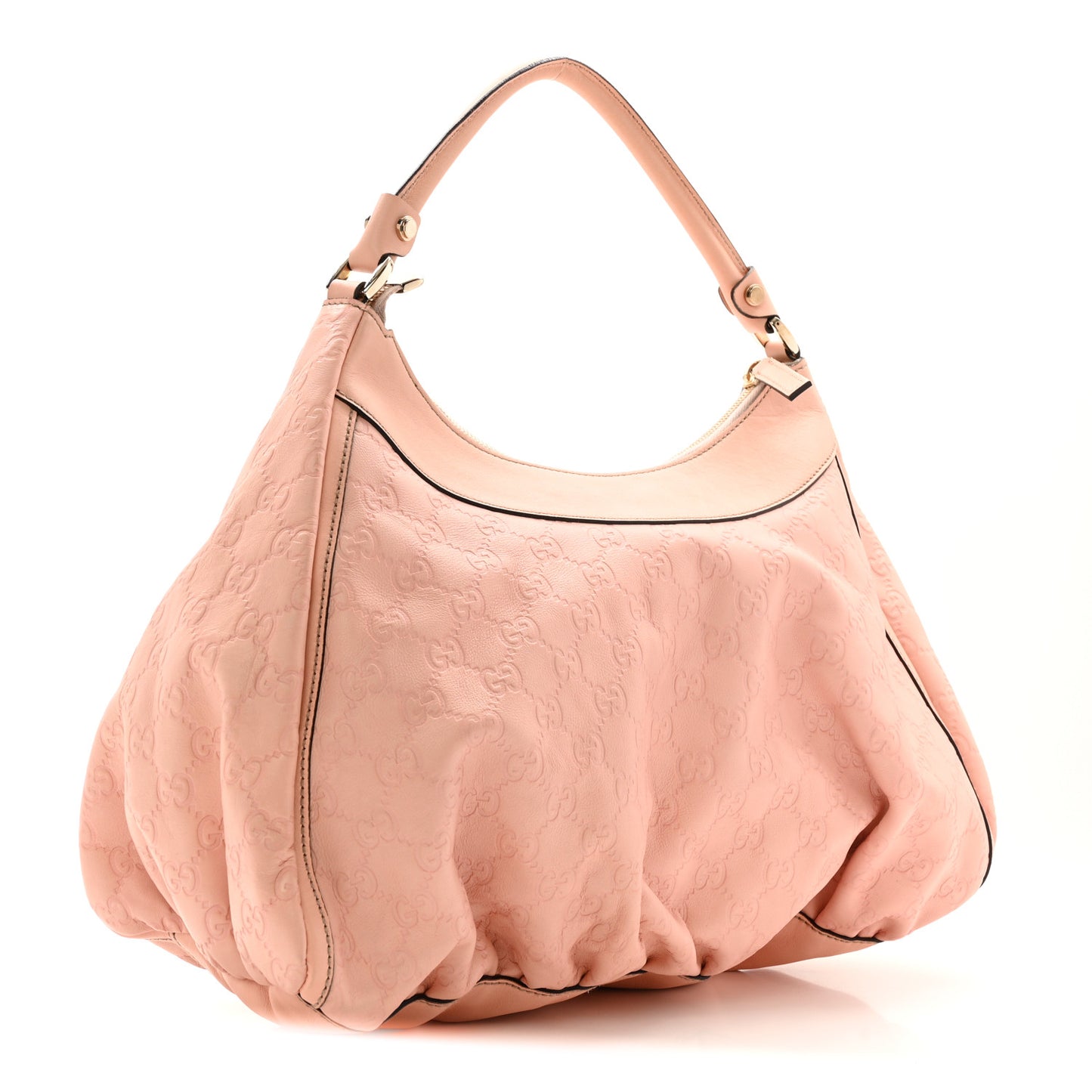 Guccissima Large D Gold Hobo Pink