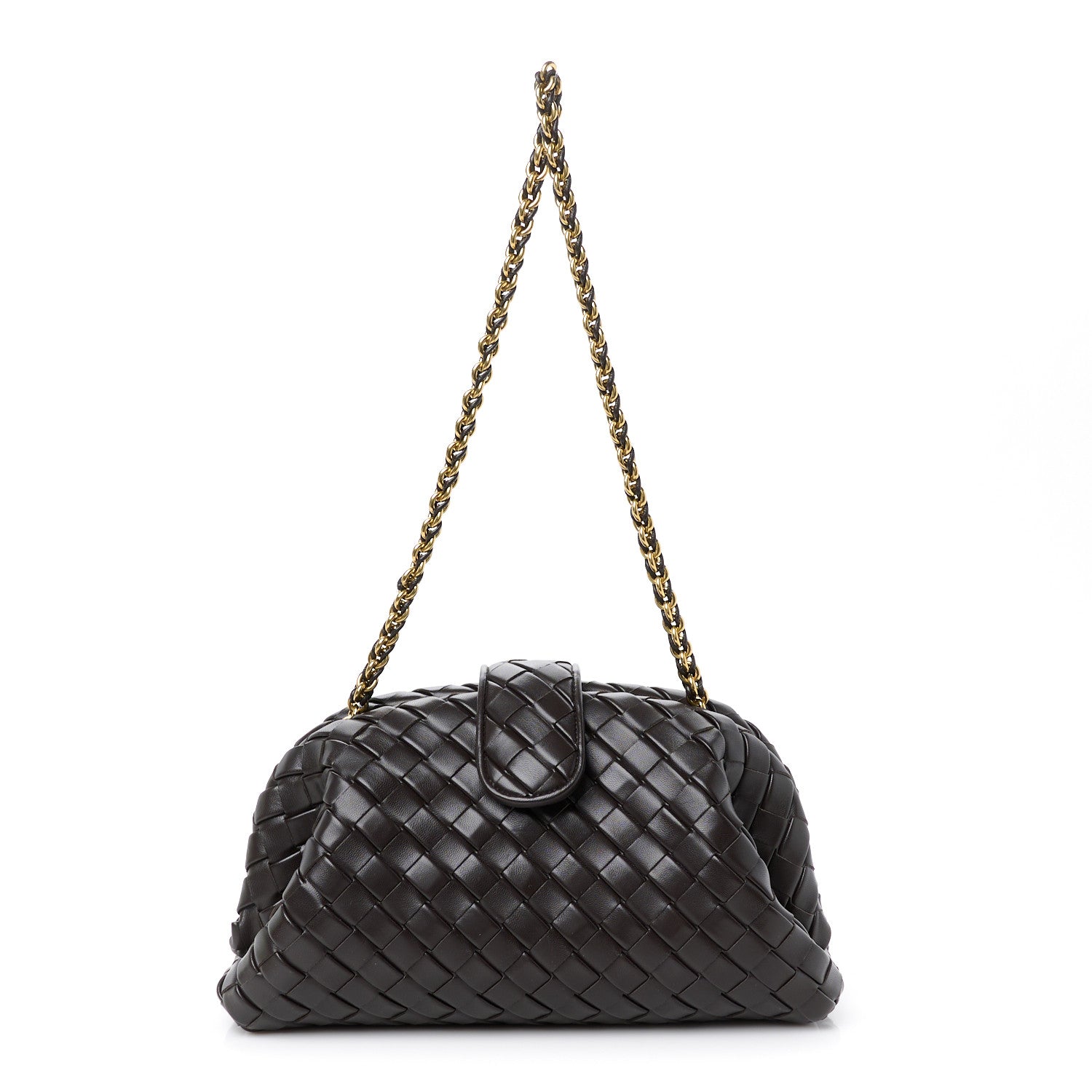 Bottega Veneta Nappa Intrecciato Teen The Lauren 1980 Clutch With Chain Fondant 1 of 10