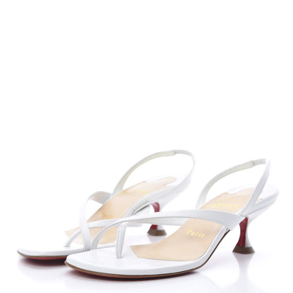 Christian Louboutin Calfskin Taralita 55 Thong Sandals 35.5 White 3 of 9
