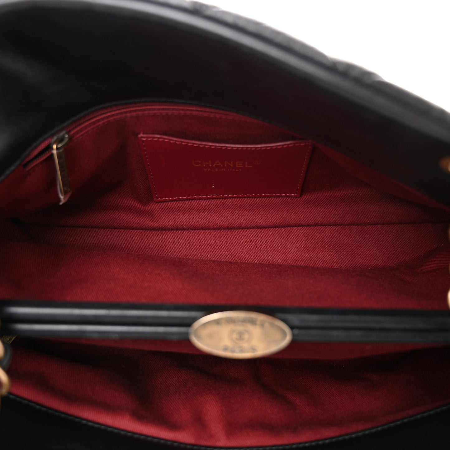 Aged Calfskin Medium Just Mademoiselle Bowling Bag  Black