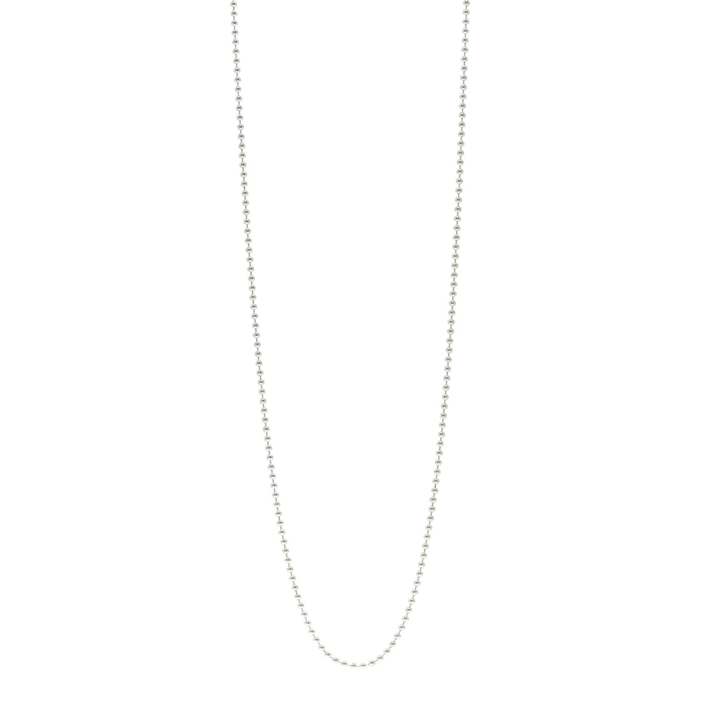 Sterling Silver Bead Chain Necklace 34"
