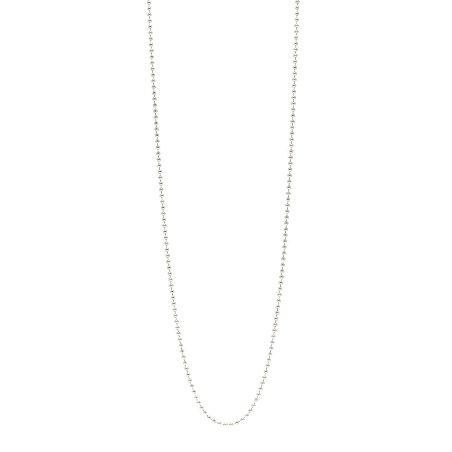 Tiffany Sterling Silver Bead Chain Necklace 34" 1 of 4