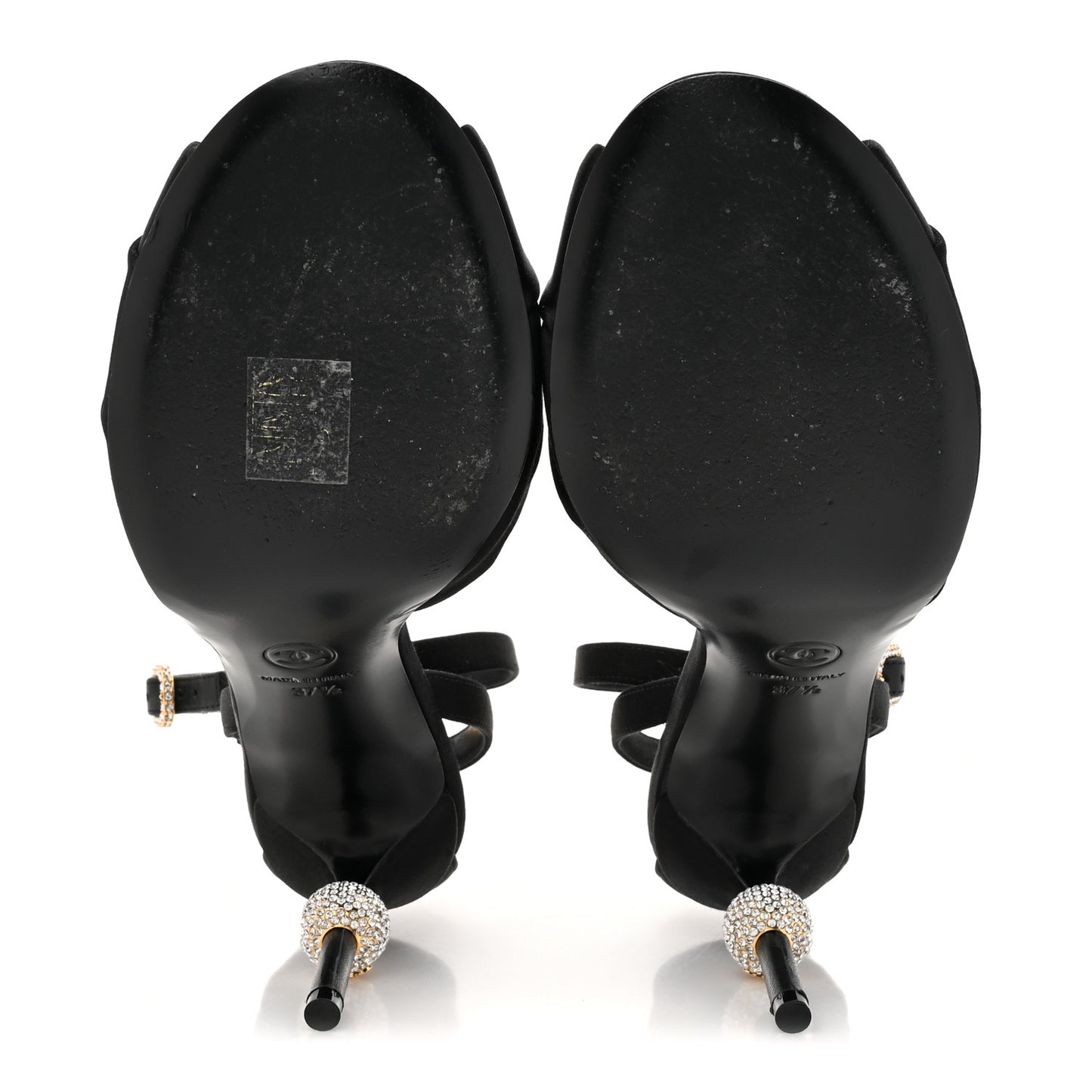 Satin Pearl Crystal Bow Pumps 37.5 Black