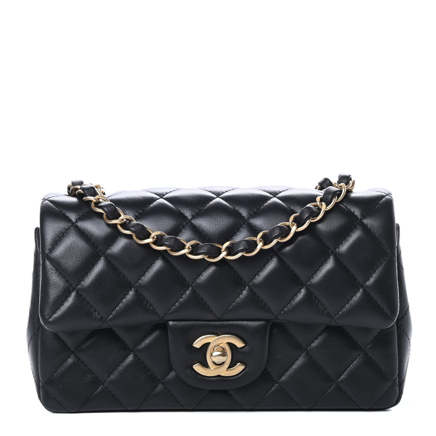 Chanel Lambskin Quilted Mini Rectangular Flap Black 1 of 15