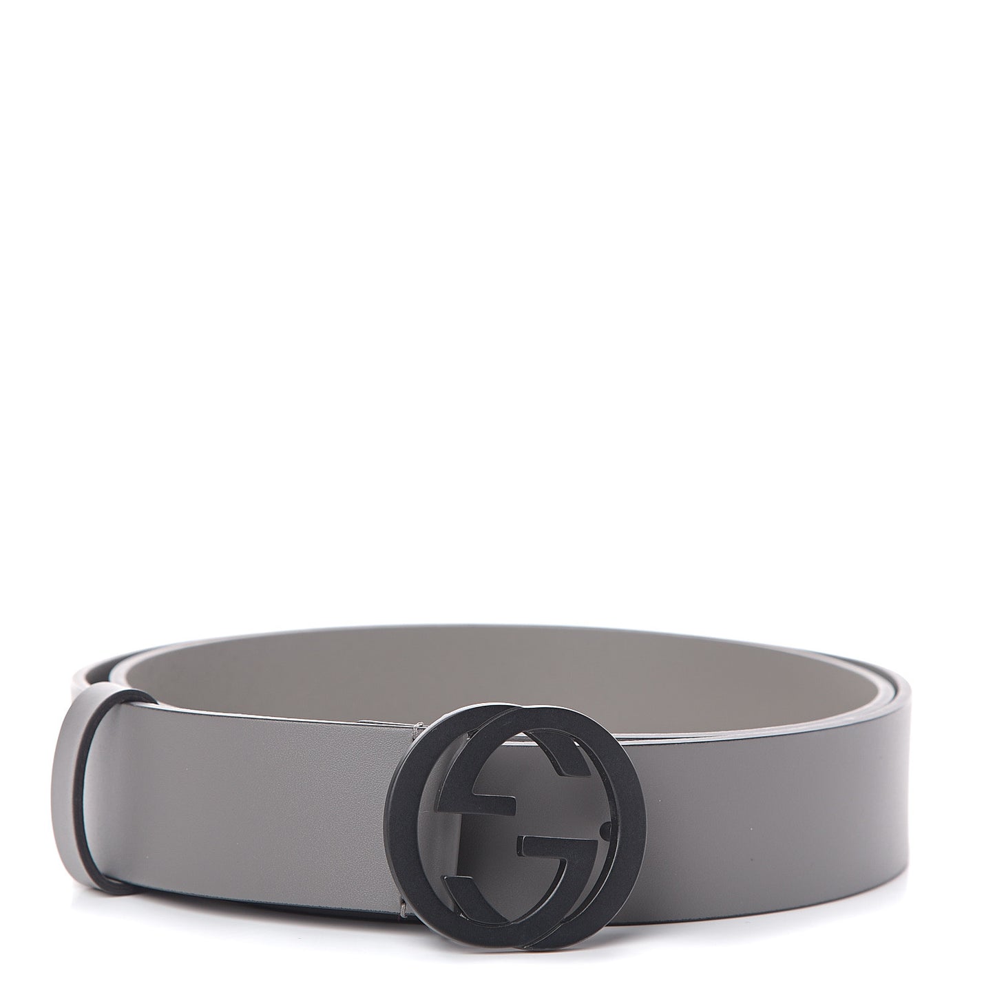 Calfskin Interlocking G 37mm Belt 100 40 Grey