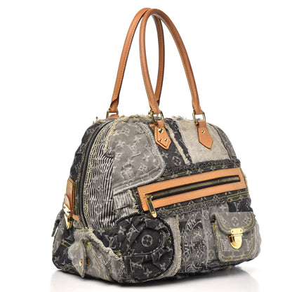 Louis Vuitton Denim Patchwork Bowly Black 3 of 14