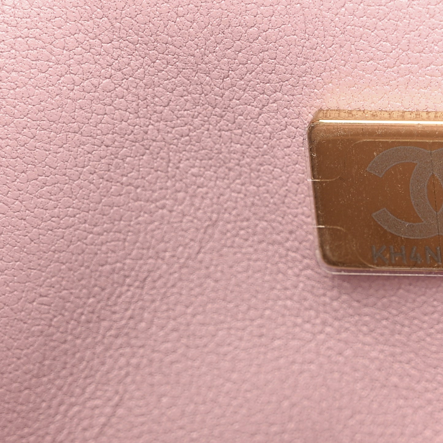 Shiny Lambskin Quilted Pearl Twist Mini Square Flap Light Pink