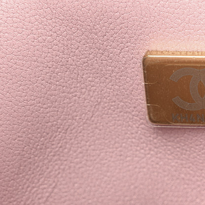 Chanel Shiny Lambskin Quilted Pearl Twist Mini Square Flap Light Pink 7 of 10
