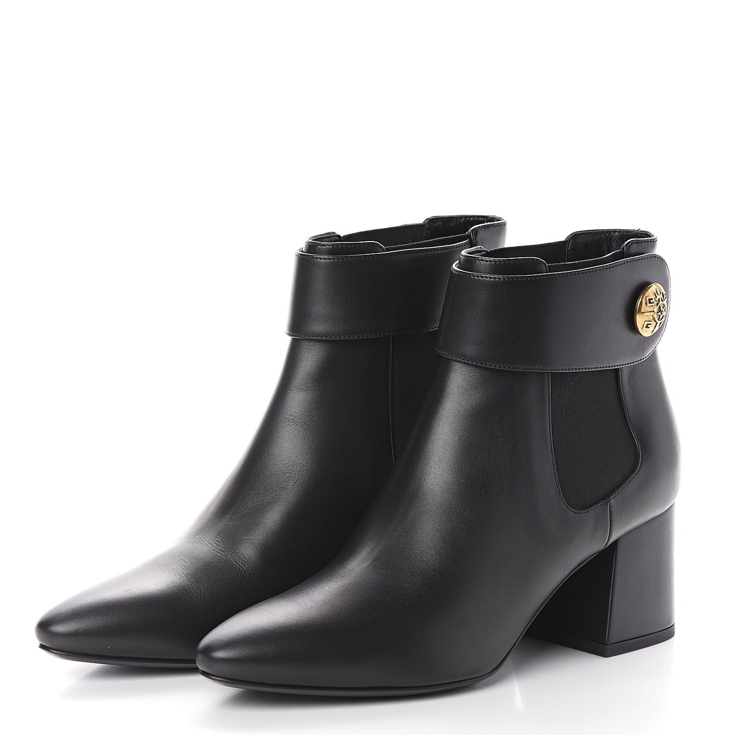 Smooth Calfskin 4G Button Charm Chelsea Ankle Boots 40 Black