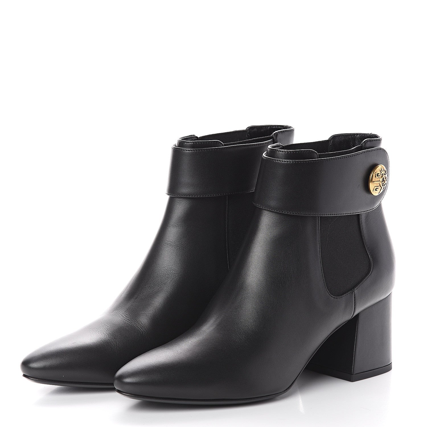 Givenchy Smooth Calfskin 4G Button Charm Chelsea Ankle Boots 40 Black 3 of 7