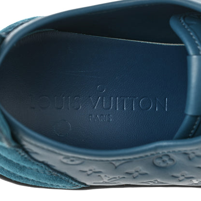 Louis Vuitton Calfskin Embossed Monogram Punchy Sneakers 38.5 Blue 8 of 11