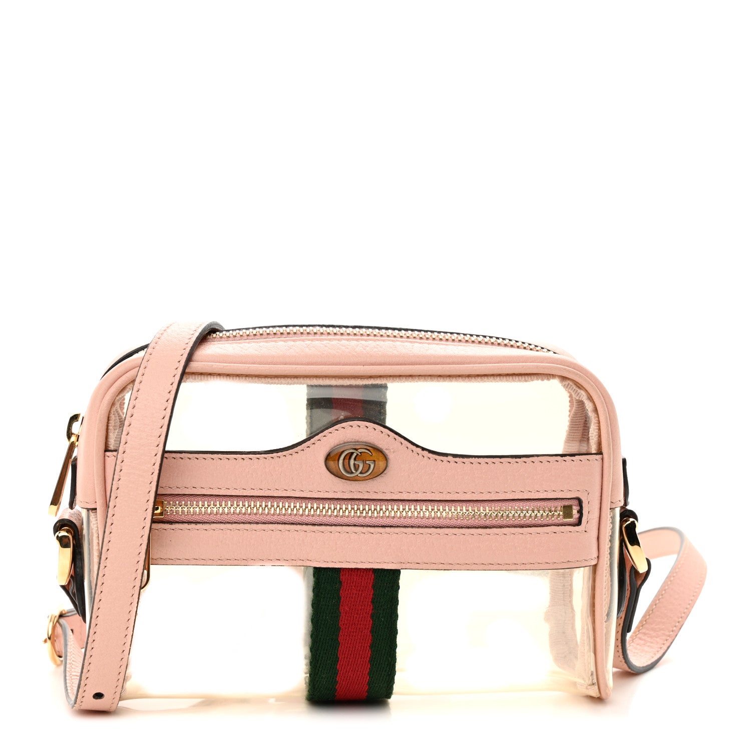Gucci Vinyl Web Mini Ophidia Transparent Shoulder Bag Perfect Pink 1 of 10