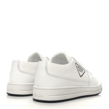 Prada Spazzolato Rois Vitello Soft Triangle Logo Womens Low Top Sneakers 38.5 White 4 of 8