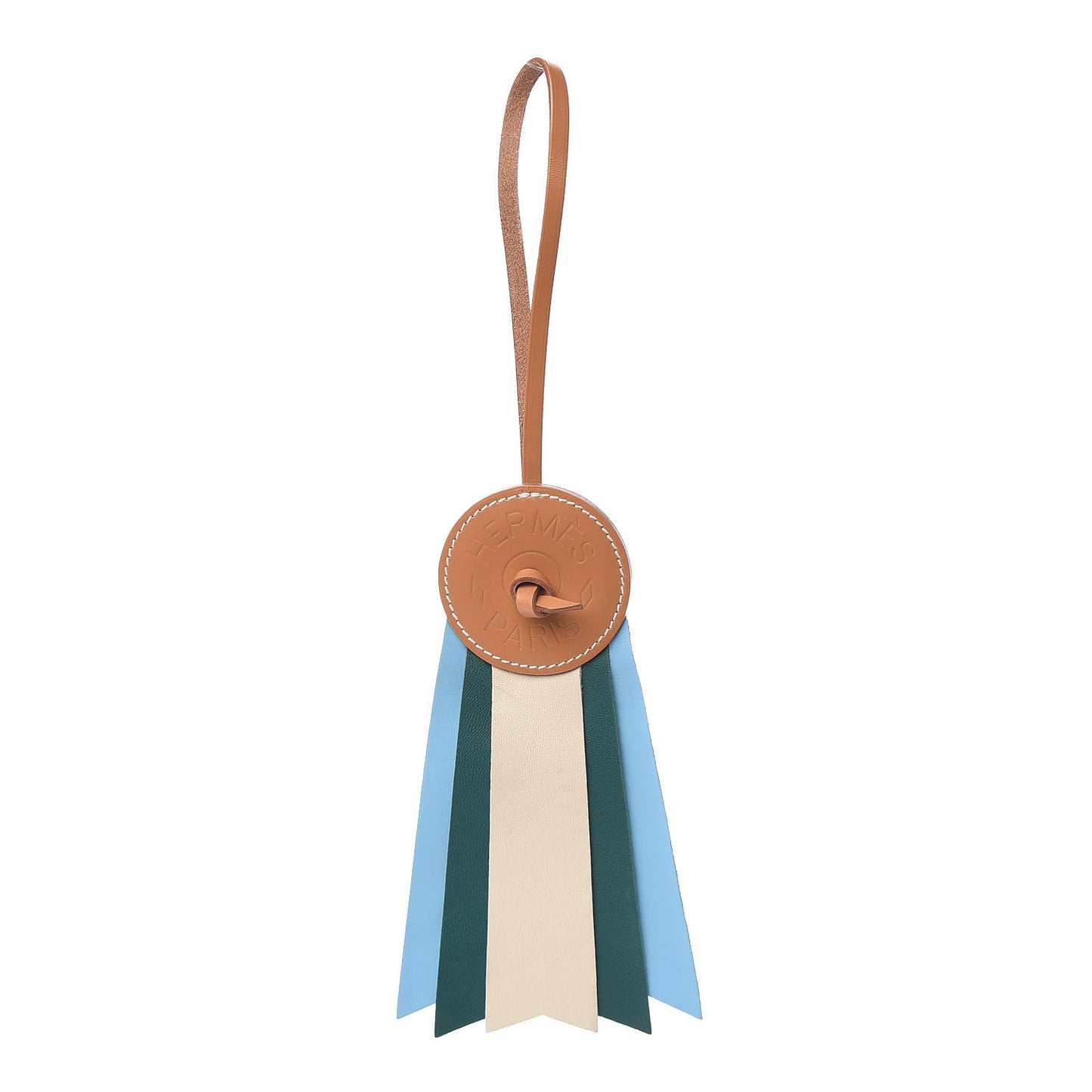 Vache Hunter Milo Lambskin Paddock Flot Bag Charm Natural Sable Craie Malachite Celeste