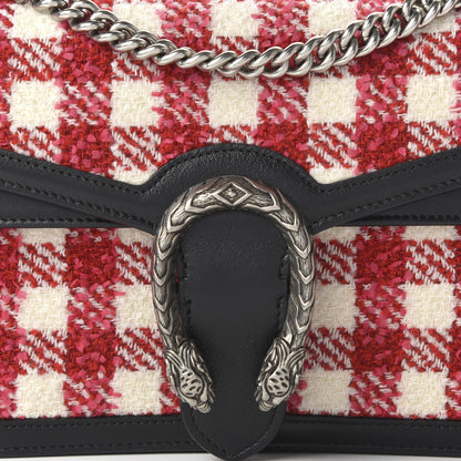Gucci Tweed Check Small Dionysus Shoulder Bag Black Red 10 of 10