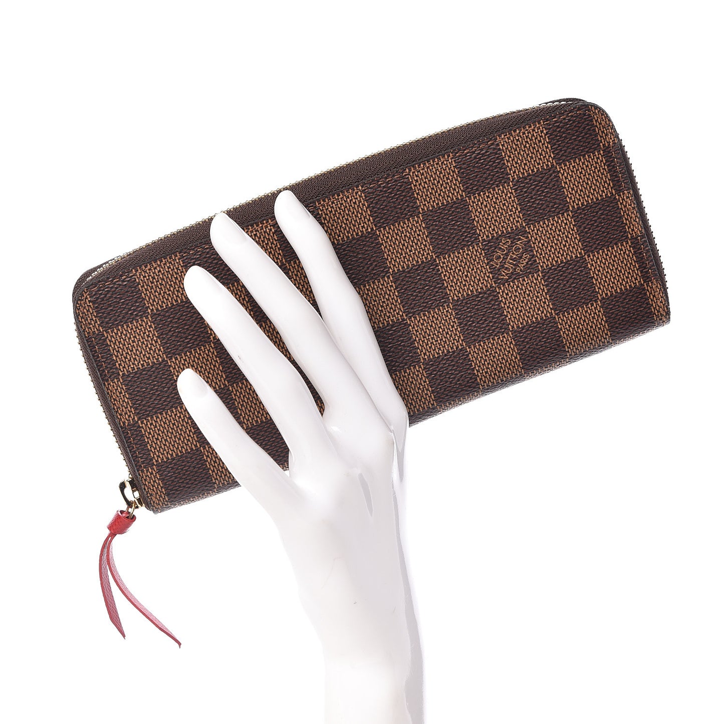Damier Ebene Clemence Wallet Cherry