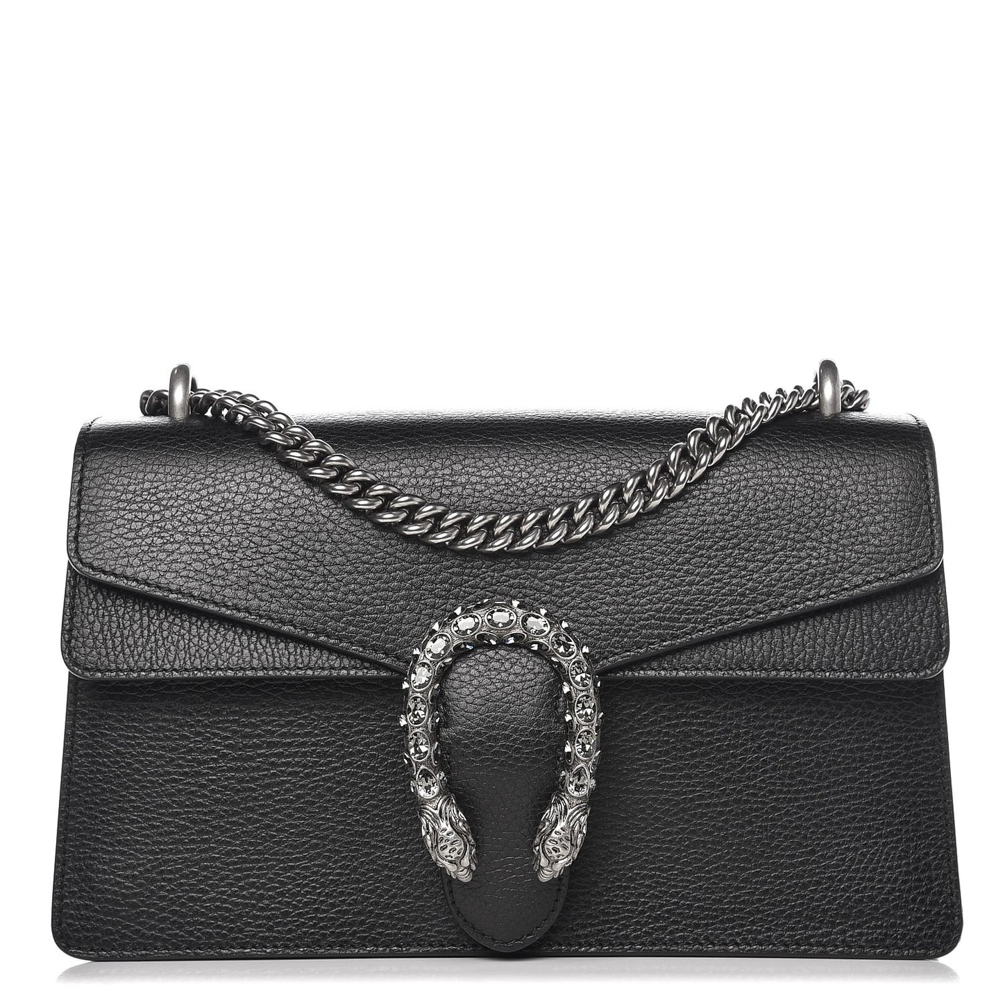 Pebbled Calfskin Small Dionysus Shoulder Bag Black