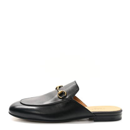 Gucci Calfskin Womens Princetown Slippers 37.5 Black 1 of 10