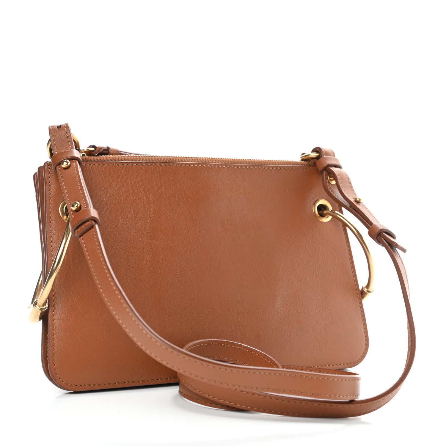 Chloe Calfskin Suede Mini Roy Bag Caramel 3 of 8