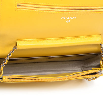 Chanel Caviar Sevruga Wallet on Chain WOC Yellow 6 of 9