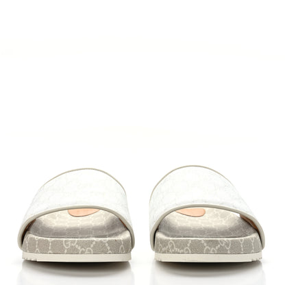 Gucci GG Supreme Monogram Demetra Mens Slide Sandals 11 White Mystic White 2 of 9