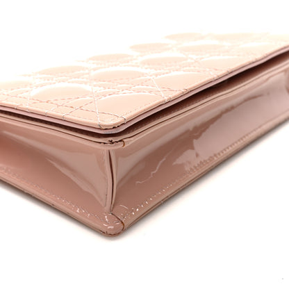 Christian Dior Patent Cannage Lady Dior Chain Wallet Rose Clair 8 of 9