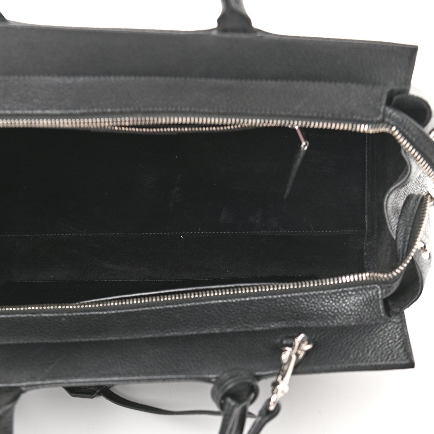 Grained Calfskin Small Cabas Rive Gauche Black