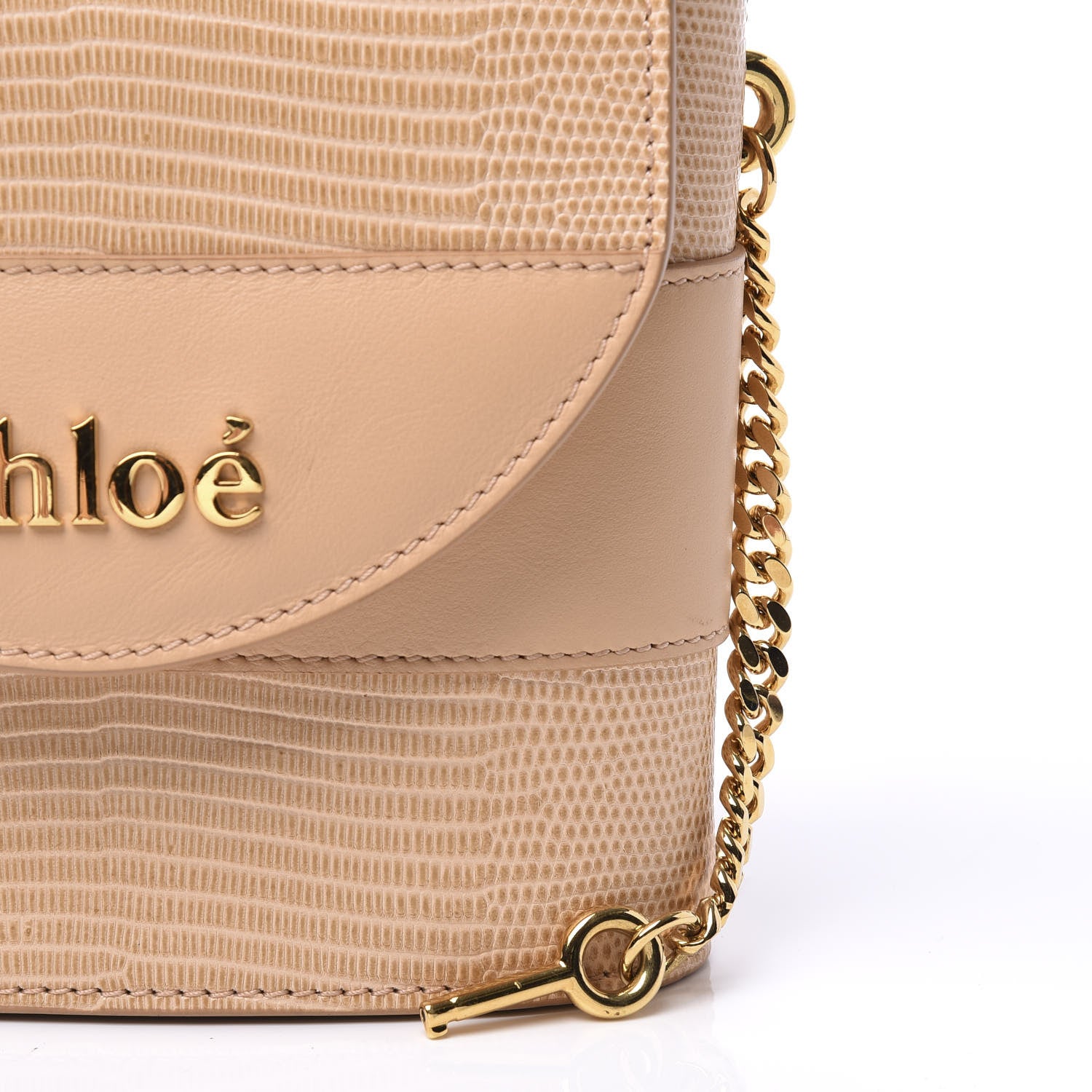 Chloe Calfskin Lizard Embossed Small Aby Lock Delicate Pink 9 of 11