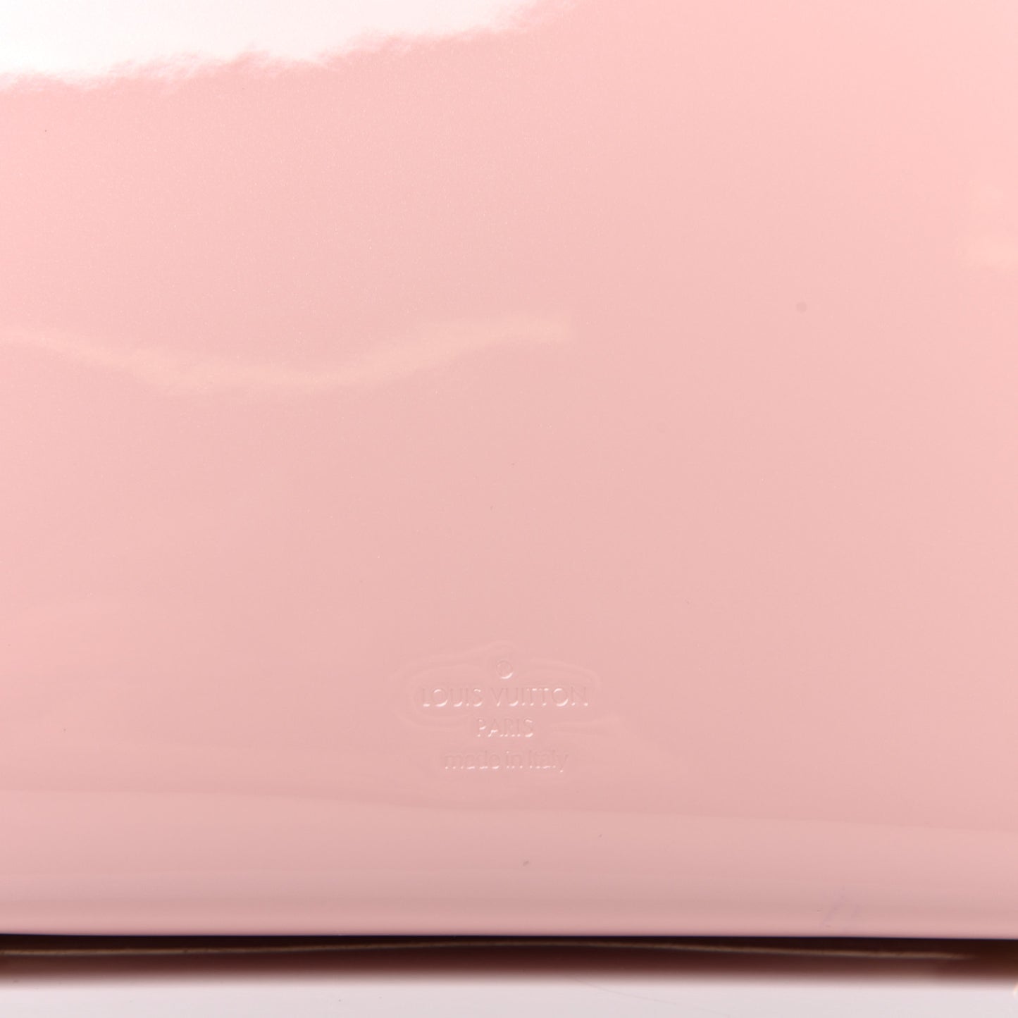 Patent Calfskin Monogram Cherrywood PM Rose Ballerine