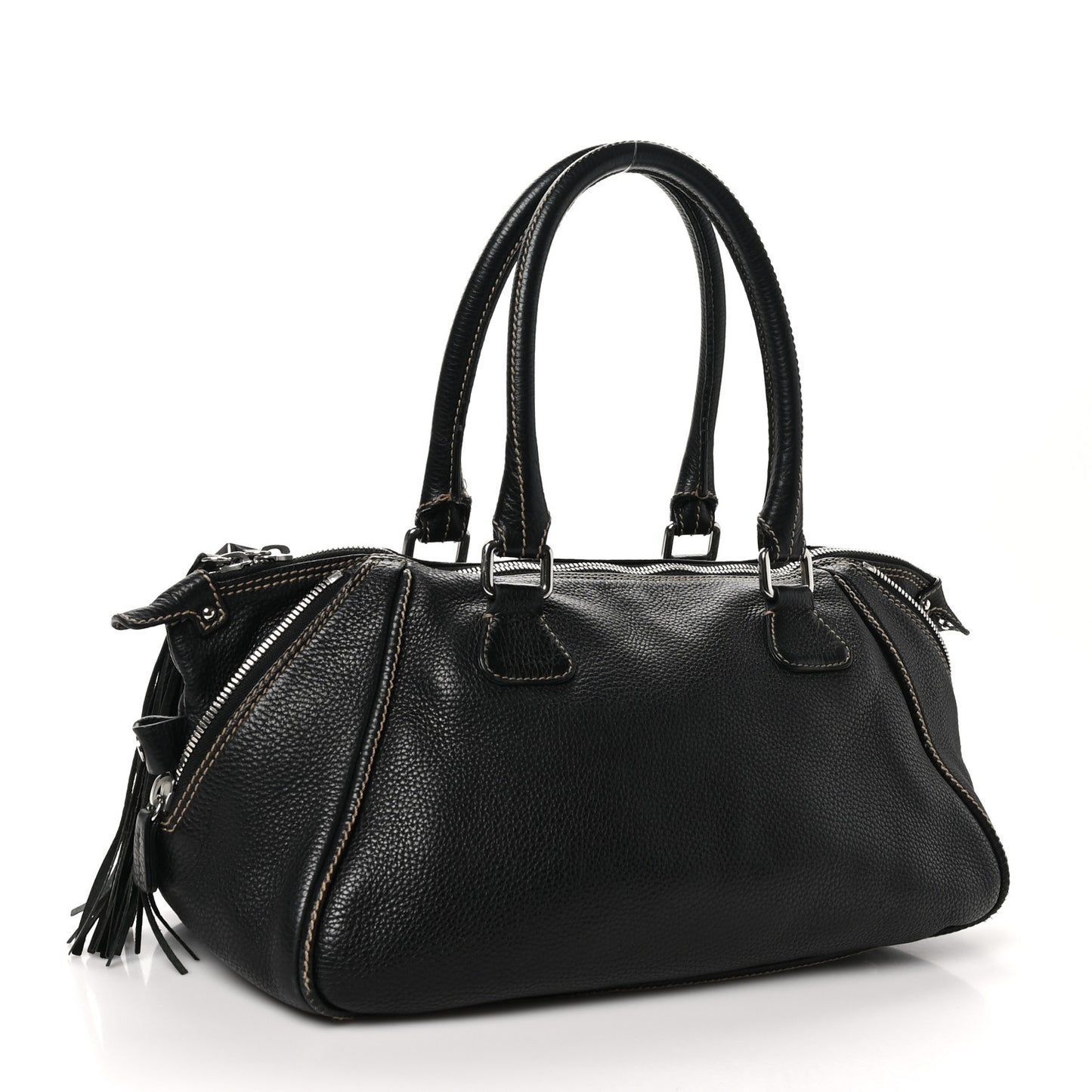 Calfskin Tassel Bowler Black
