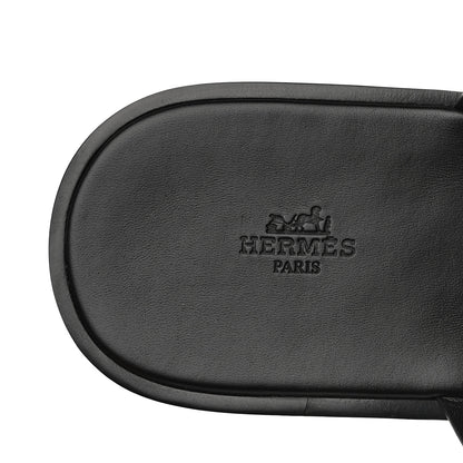 Hermes Calfskin Mens Arles Mules 46 Black 5 of 10